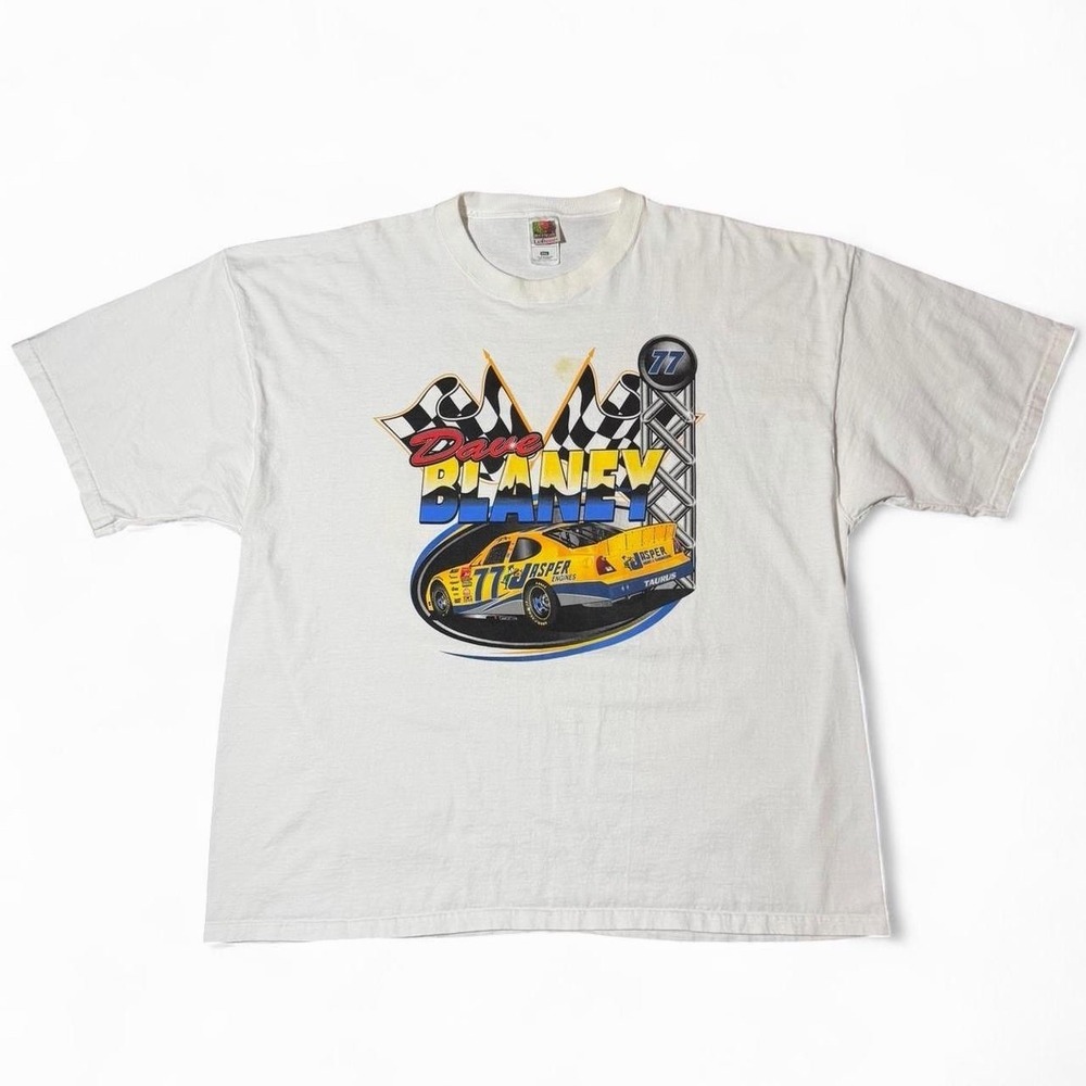 Vintage Y2K Dave Blaney Nascar Racing Double Sided Car/Auto Graphic T-shirt XXXL